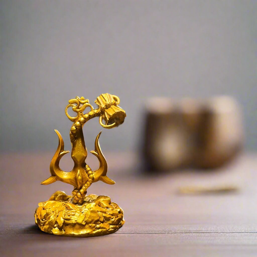 Lord Shiva Trishul With Damru Car Dashboard